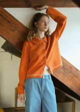 Autumn/Winter Clementine Twisted Collar Vintage Knit Cardigan
