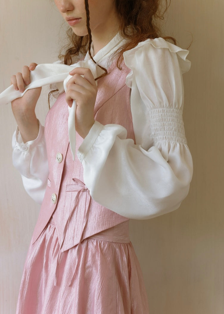 Pink Vest & Skirt Set Vintage 2-Piece Outfit