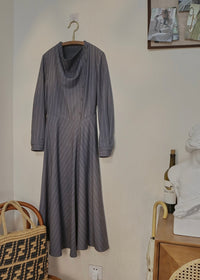 Falling Lines Draped Collar Dress