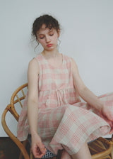 Soft Air Check Loungewear Sleeveless Tie Top Capri Pajama Set