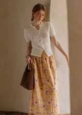 April Lace Knit Blouse | Romantic White Crochet Cotton Cardigan Top(2COLOR)