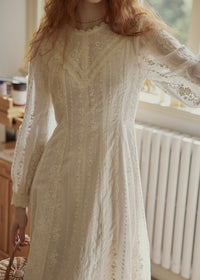 Heirloom Embroidered Vintage White Maxi Dress