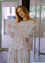 Blush Rose Cotton Gauze Long Sleeve Pajama Set