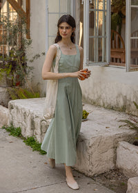 Picnic Breeze Dress | Gingham Check Sleeveless Flare Summer Dress(2COLOR)