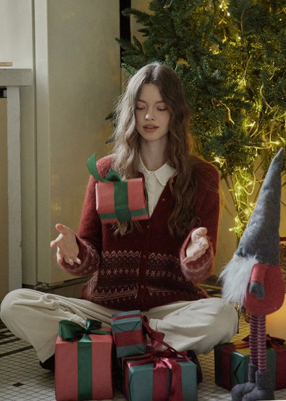 Christmas Nordic Knit Cardigan Sweater(2COLOR)