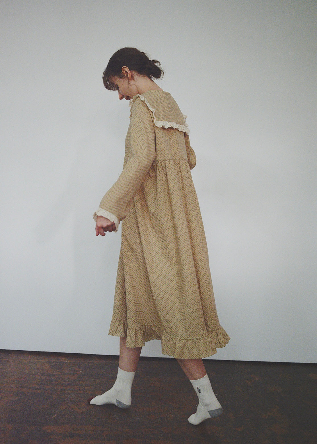 Honey Dot Lace Collar Cotton Nightdress