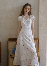 Petal Notes Vintage Embroidered Lace Dress
