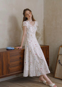 Petal Notes Vintage Embroidered Lace Dress
