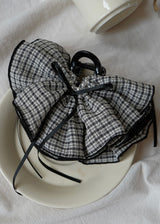 Lunette Check Ribbon Claw Clip Vintage Hairpin