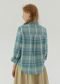 Autumn Reverie Plaid Ruffle Blouse