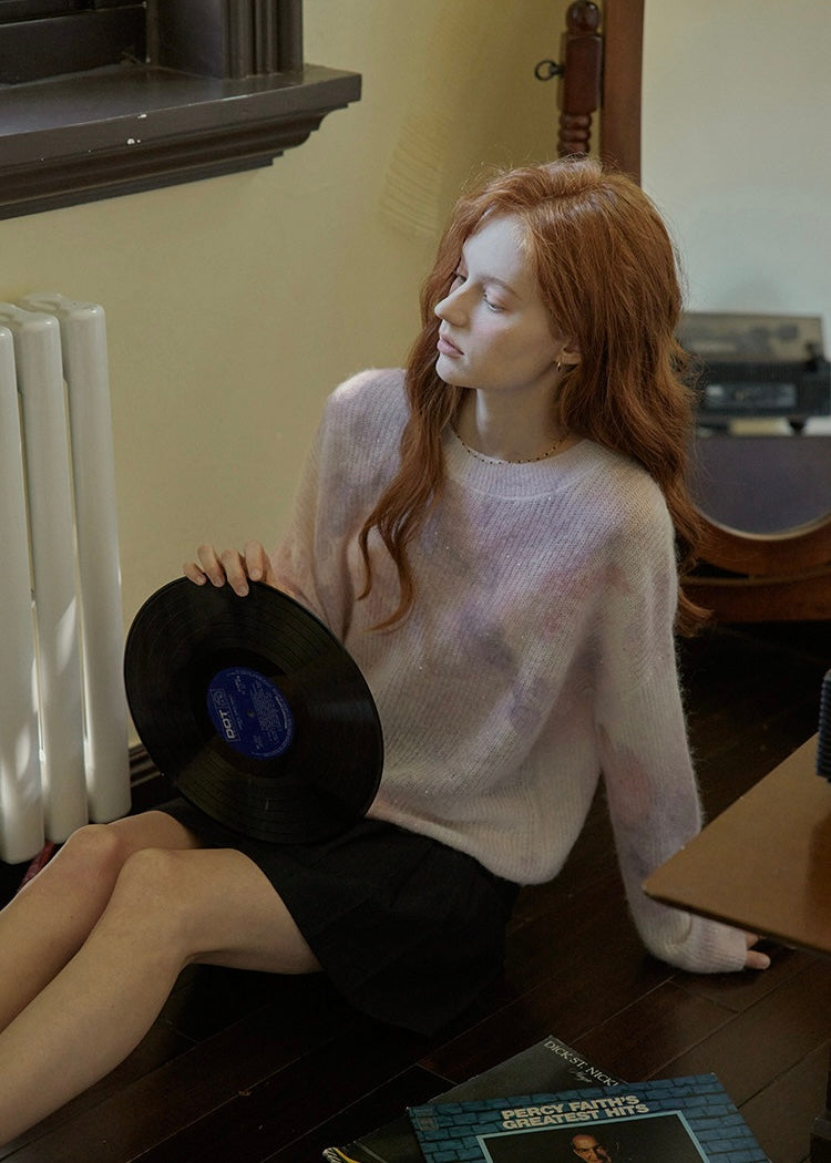 Butterfly Mohair Wool Knit Sweater(2COLOR)