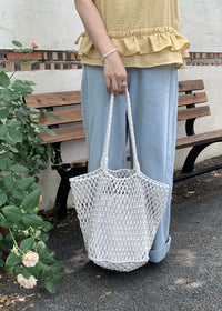 Natural Macrame Woven Beach Tote Bag