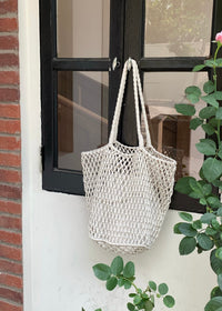 Natural Macrame Woven Beach Tote Bag