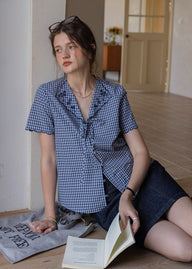Montmartre Embroidered Tie-Front Cotton Blouse