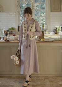 Meadow Thread Linen Vintage Layered Vest