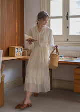 Daydream Romantic Vintage Tiered Long Sleeve Dress(2COLOR)