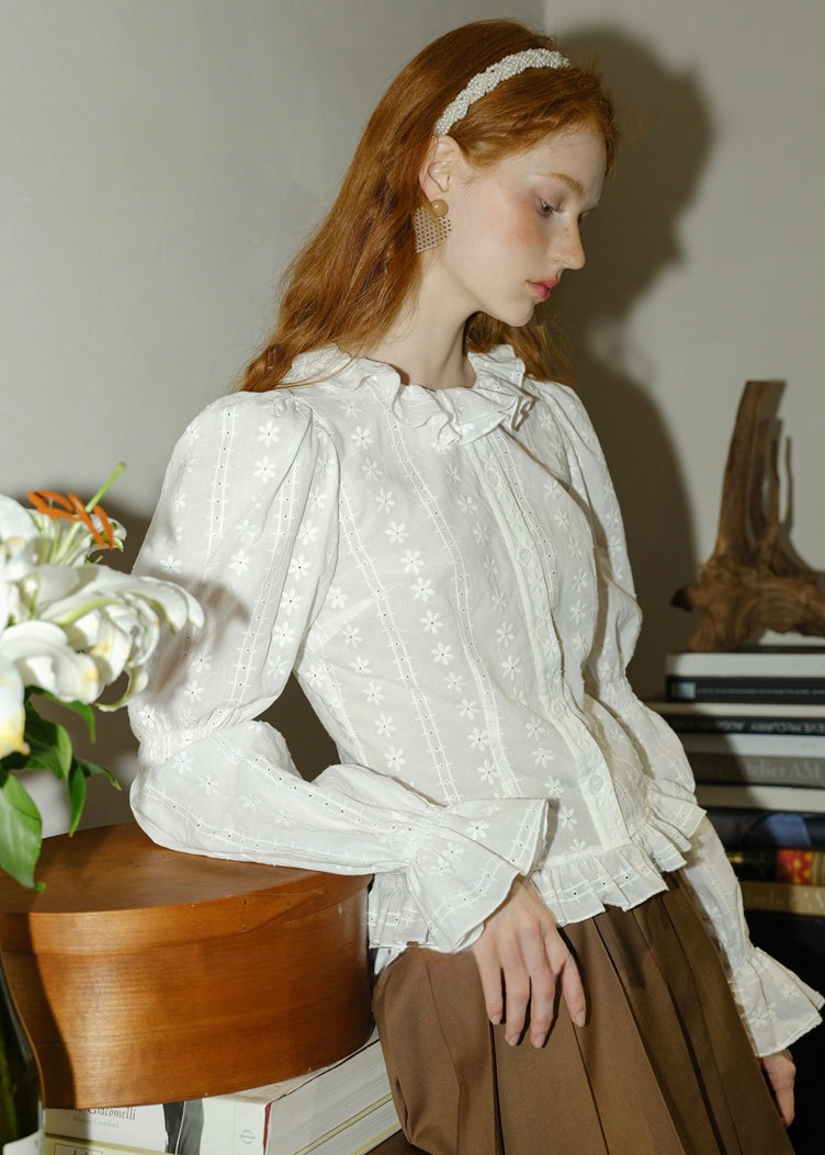 Sweet Petal Puff oft Vintage Feminine Blouse