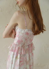 Blush Whispers Dress | Romantic Pink Floral Vintage Dress
