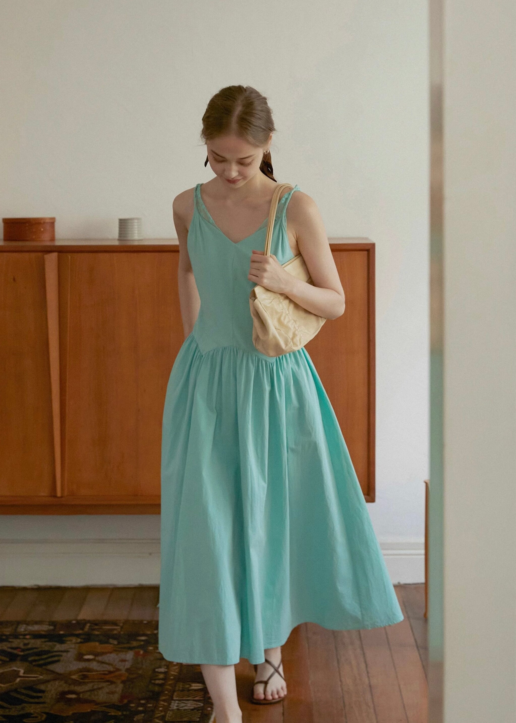 Aqua Mint Sleeveless A-Line Dress