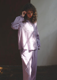 Lavender Clover Cotton Gauze long-sleeve Pajama Set