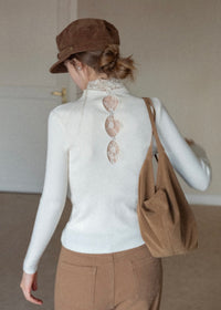 Lace Whisper Slim Knit Top(3COLOR)