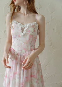 Blush Whispers Dress | Romantic Pink Floral Vintage Dress
