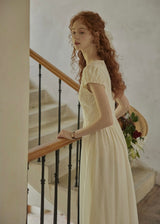Sunday Light Embroidered Dress | Ivory Vintage Cotton Maxi Dress