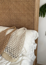 Natural Woven Straw Net Beach Tote Bag