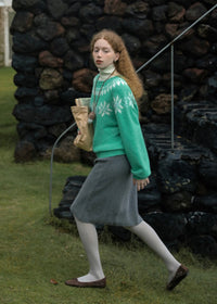 Snowfall Nordic Fair Isle Fuzzy Knit Sweater(2COLOR)