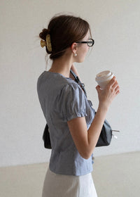 Mirelle Ribbon Frill Vintage Stripe Blouse