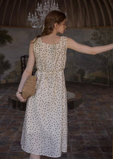 Élodie Polka Dot Square Neck Long Dress