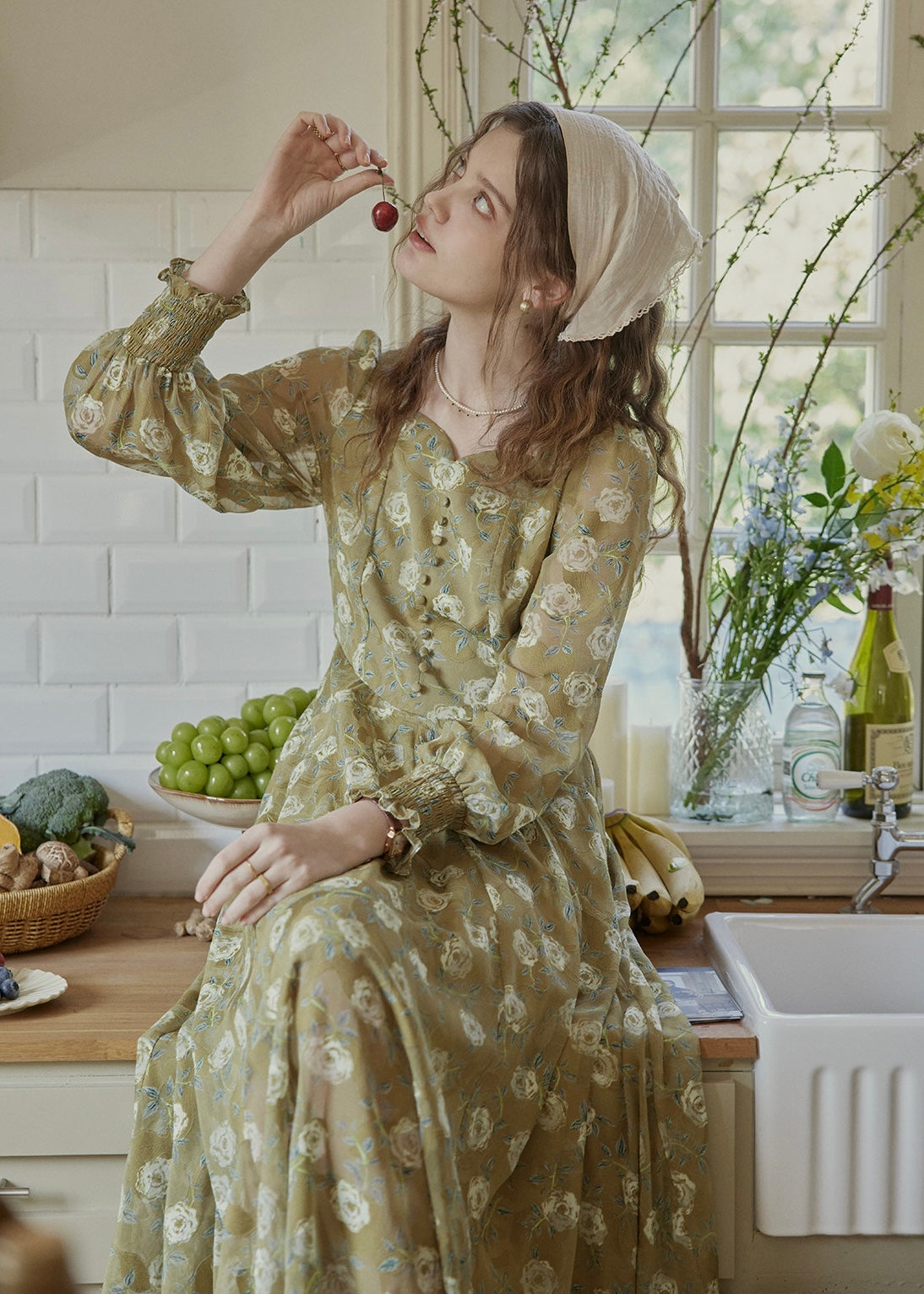 Orchard Afternoon Vintage Floral Dress