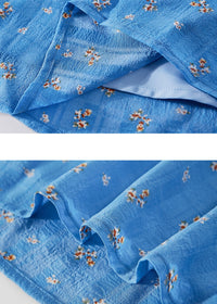 Blue Meadow Floral Flare Skirt