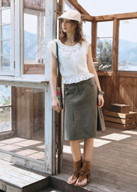 Lucie Ruffle Lace Blouse | Vintage White Cotton Summer Top