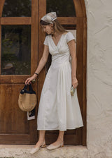 White Cottage A-Line Long Dress