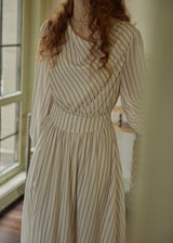 Echoes of Time Classic Stripe Long Sleeve Dress