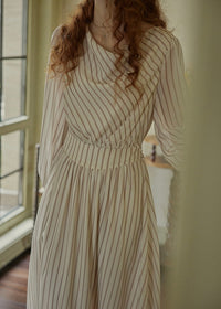 Echoes of Time Classic Stripe Long Sleeve Dress