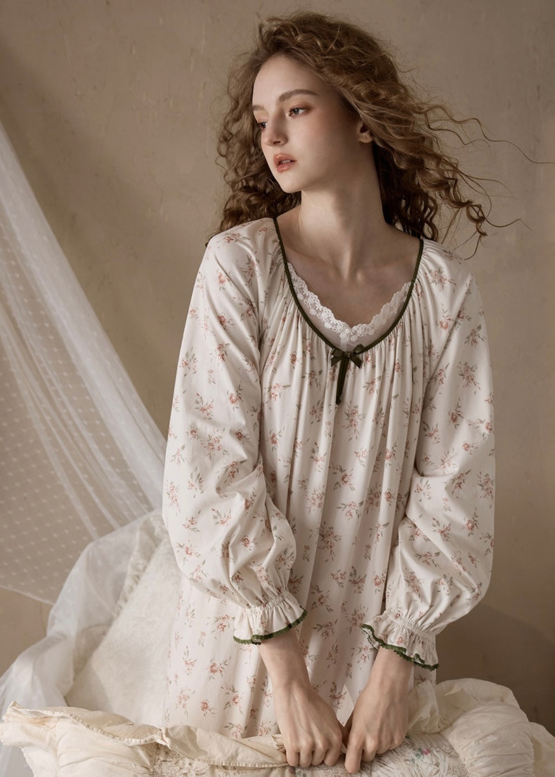 Roseveil Dream Nightgown Soft Vintage Floral Sleepwear