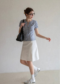 Mirelle Ribbon Frill Vintage Stripe Blouse