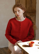 Petite Bloom Crochet Button Cardigan(2COLOR)