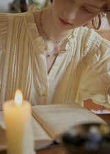 Butterlight Poem Blouse | Pintuck Vintage Top in Ivory Yellow