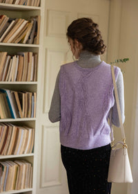 Morning Lilac Wool Knit Vest
