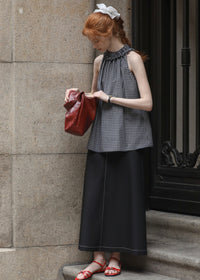Clair de Lune Check Blouse | Romantic Gingham Summer Top