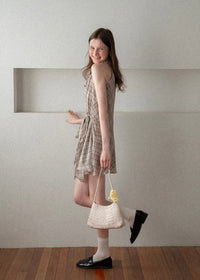 Sable Check Halter Wrap Mini Dress