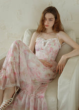 Blush Whispers Dress | Romantic Pink Floral Vintage Dress