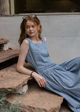 Garden Rhythm Smocked Waist Sleeveless Dress(2COLOR)