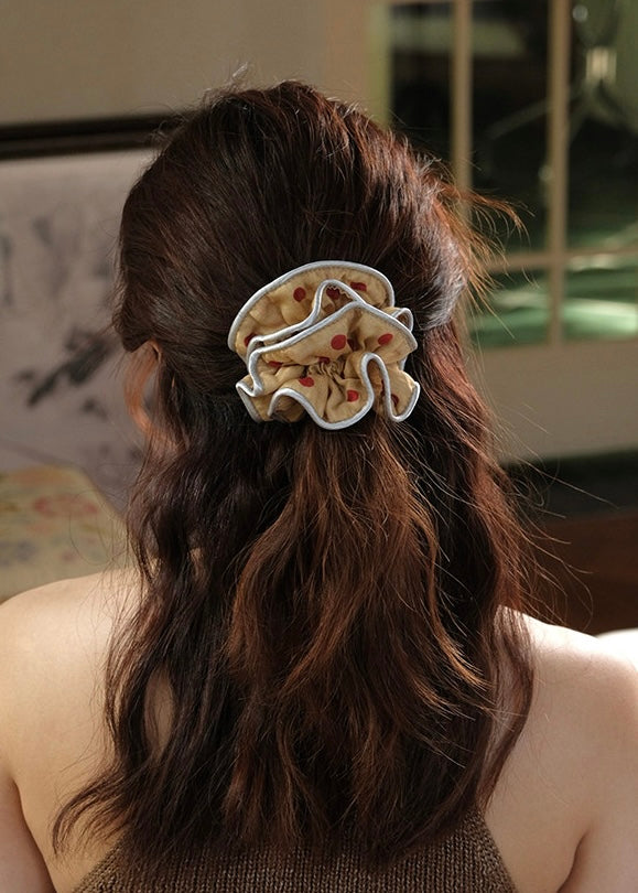 Honey Dot Ruffle Vintage Scrunchie
