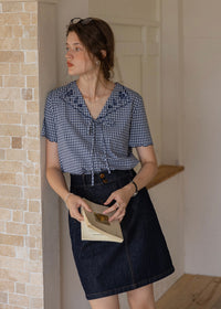 Montmartre Embroidered Tie-Front Cotton Blouse
