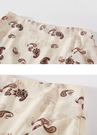 Velour Paisley Asymmetrical Midi Skirt(2COLOR)