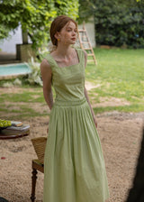 Garden Rhythm Smocked Waist Sleeveless Dress(2COLOR)